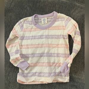 Vintage baby girl pastel spell out top 3t